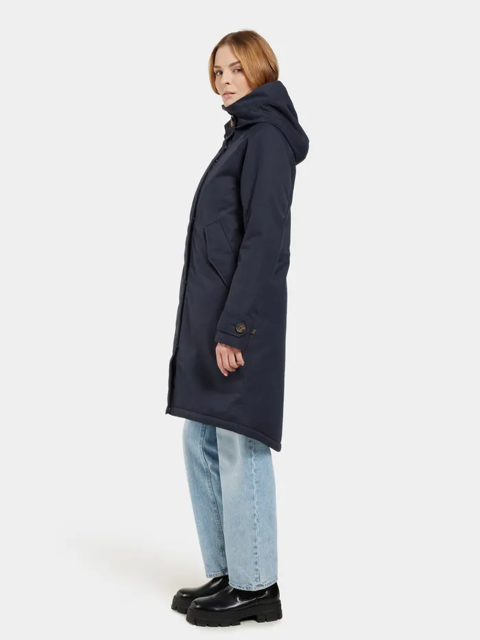 Women Luna Parka Dark Night Blue Didriksons Autumn Jackets