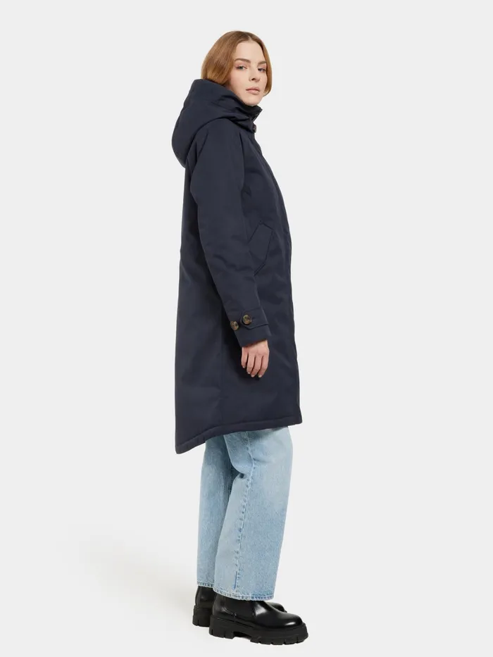 Women Luna Parka Dark Night Blue Didriksons Autumn Jackets