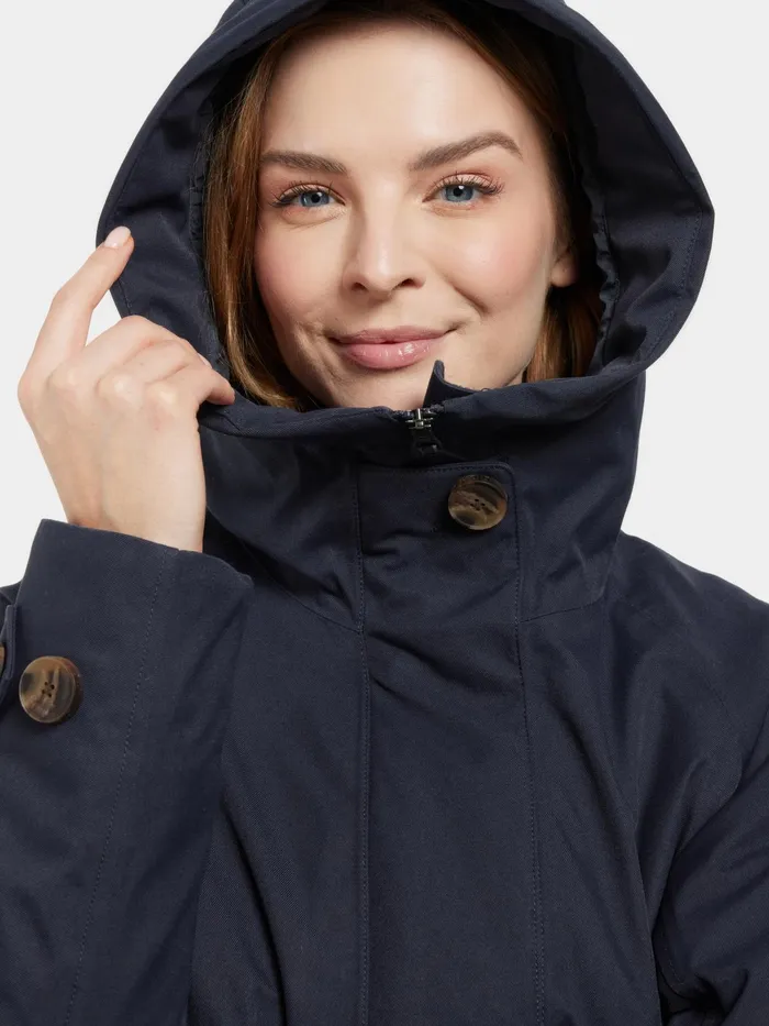 Women Luna Parka Dark Night Blue Didriksons Autumn Jackets