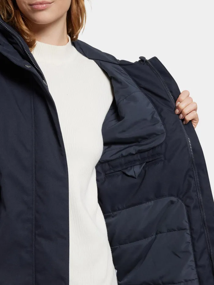 Women Luna Parka Dark Night Blue Didriksons Autumn Jackets