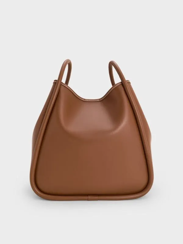 Women Lyla Tubular Slouchy Tote Bag 8211 Chocolate CHARLES and KEITH Slouchy Bags Women Lyla Tubular Slouchy Tote Bag 8211 Chocolate CHARLES and KEITH Slouchy Bags
