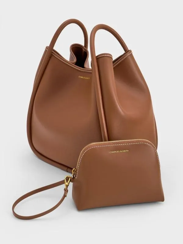 Women Lyla Tubular Slouchy Tote Bag 8211 Chocolate CHARLES and KEITH Slouchy Bags Women Lyla Tubular Slouchy Tote Bag 8211 Chocolate CHARLES and KEITH Slouchy Bags