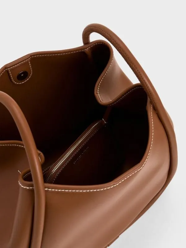 Women Lyla Tubular Slouchy Tote Bag 8211 Chocolate CHARLES and KEITH Slouchy Bags Women Lyla Tubular Slouchy Tote Bag 8211 Chocolate CHARLES and KEITH Slouchy Bags