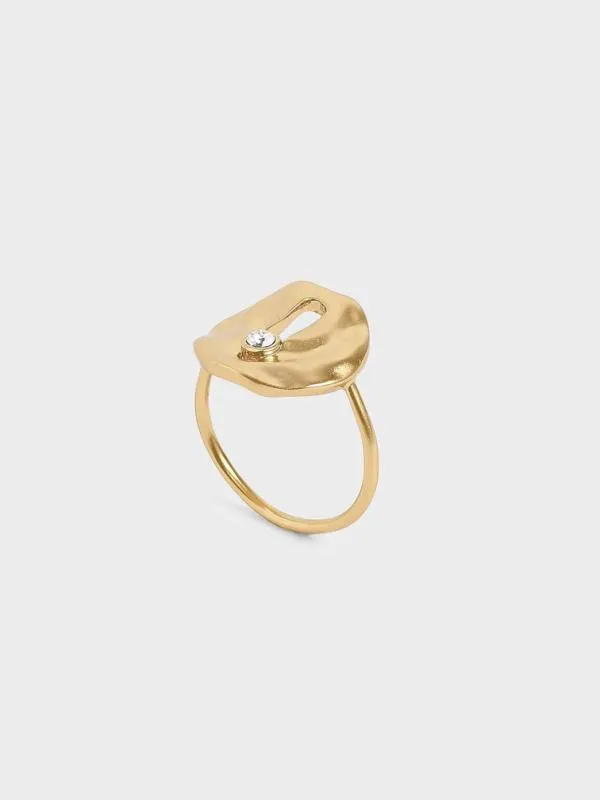 Women Medal Ring 8211 Brush Gold CHARLES and KEITH Rings
