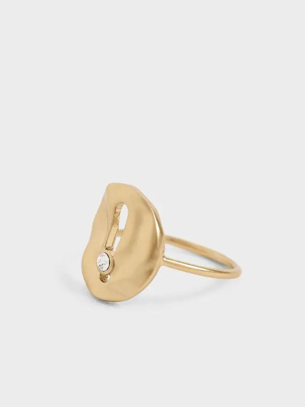 Women Medal Ring 8211 Brush Gold CHARLES and KEITH Rings Women Medal Ring 8211 Brush Gold CHARLES and KEITH Rings