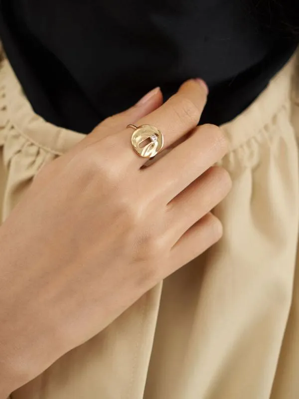 Women Medal Ring 8211 Brush Gold CHARLES and KEITH Rings Women Medal Ring 8211 Brush Gold CHARLES and KEITH Rings