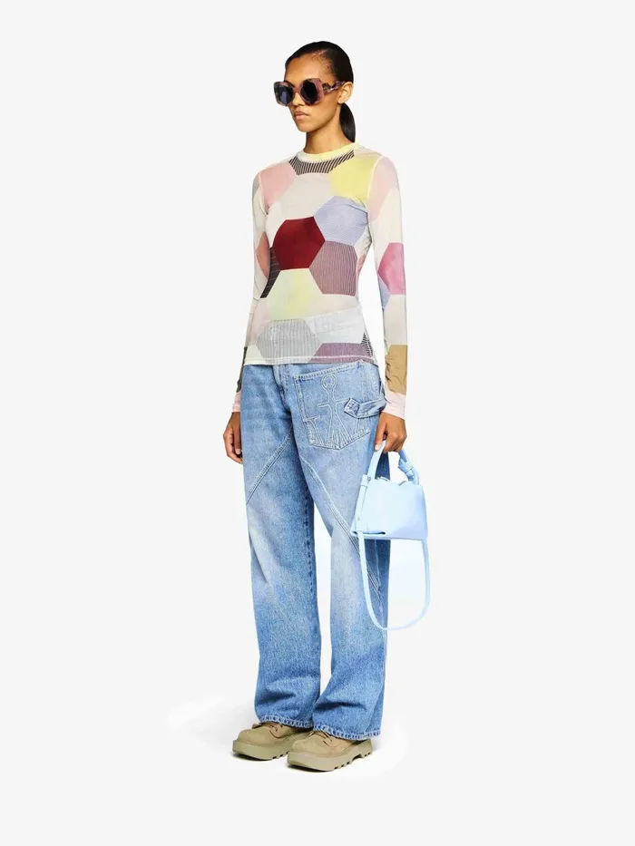 WomenMen Corner Bag JW Anderson SMALL JWA CORNER BAG 8211 LEATHER CROSSBODY BAG Light Blue