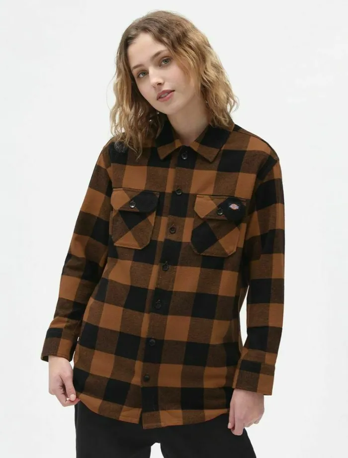 WomenMen Shirts Dickies New Sacramento Shirt Brown Duck