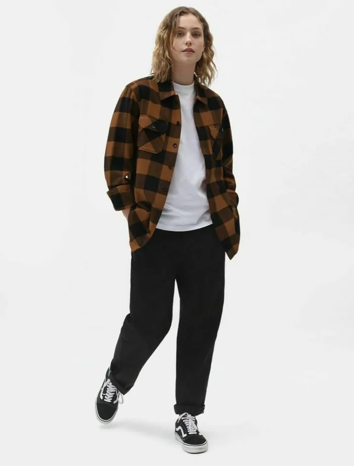 WomenMen Shirts Dickies New Sacramento Shirt Brown Duck