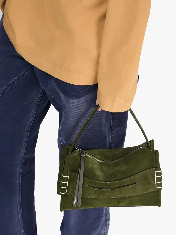 WomenMen Top Handle Bags JW Anderson LOAFER BAG 8211 SUEDE SHOULDER BAG Khaki WomenMen Top Handle Bags JW Anderson LOAFER BAG 8211 SUEDE SHOULDER BAG Khaki