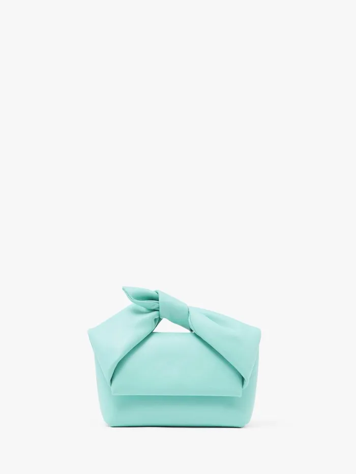 WomenMen Twister Bag JW Anderson MEDIUM BOW TWISTER 8211 LEATHER TOP HANDLE BAG Aqua WomenMen Twister Bag JW Anderson MEDIUM BOW TWISTER 8211 LEATHER TOP HANDLE BAG Aqua