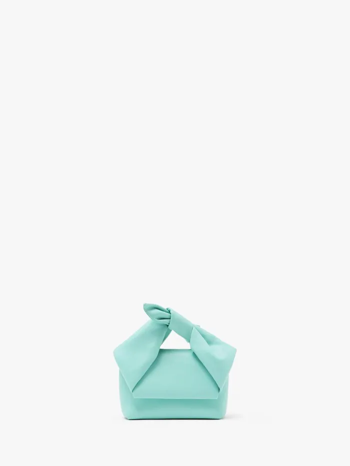 WomenMen Twister Bag JW Anderson TWISTER WITH BOW DETAIL 8211 SMALL LEATHER TOP HANDLE BAG Aqua WomenMen Twister Bag JW Anderson TWISTER WITH BOW DETAIL 8211 SMALL LEATHER TOP HANDLE BAG Aqua