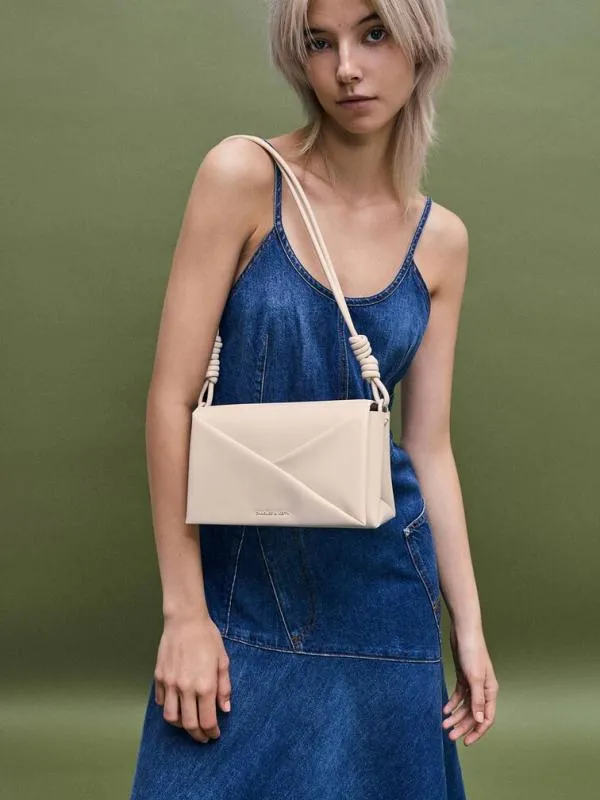 Women Midori Geometric Shoulder Bag 8211 Oat CHARLES and KEITH Shoulder Bags