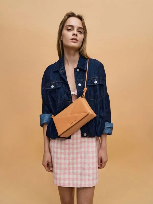 Women Midori Geometric Shoulder Bag 8211 Toffee CHARLES and KEITH Shoulder Bags