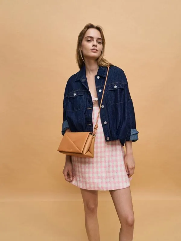 Women Midori Geometric Shoulder Bag 8211 Toffee CHARLES and KEITH Shoulder Bags