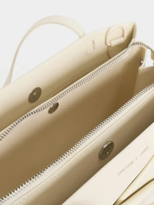 Women Midori Geometric Tote Bag 8211 Cream CHARLES and KEITH Tote Bags