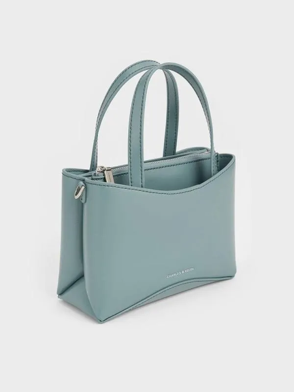 Women Mini Sybill Tote Bag 8211 Slate Blue CHARLES and KEITH Tote Bags