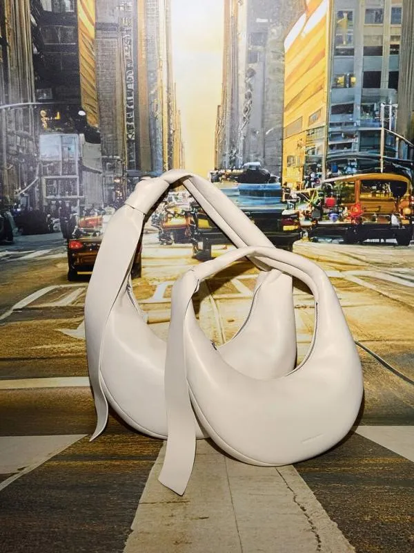 Women Mini Toni Knotted Crescent Hobo Bag 8211 Chalk CHARLES and KEITH Hobo Bags