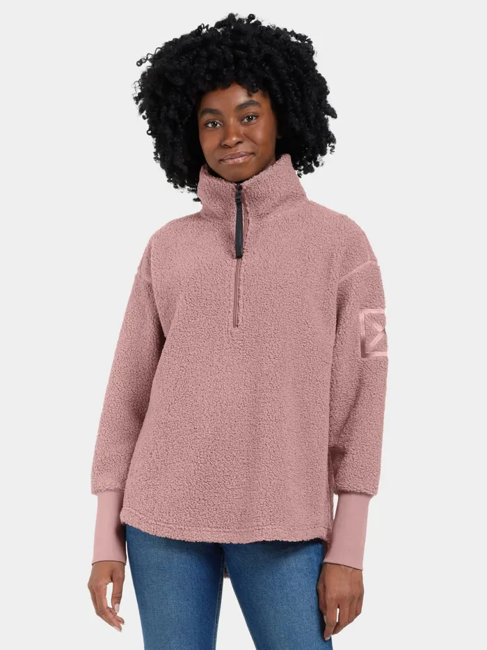 Women Monia Half Zip Faded Wine Didriksons Spring Jackets