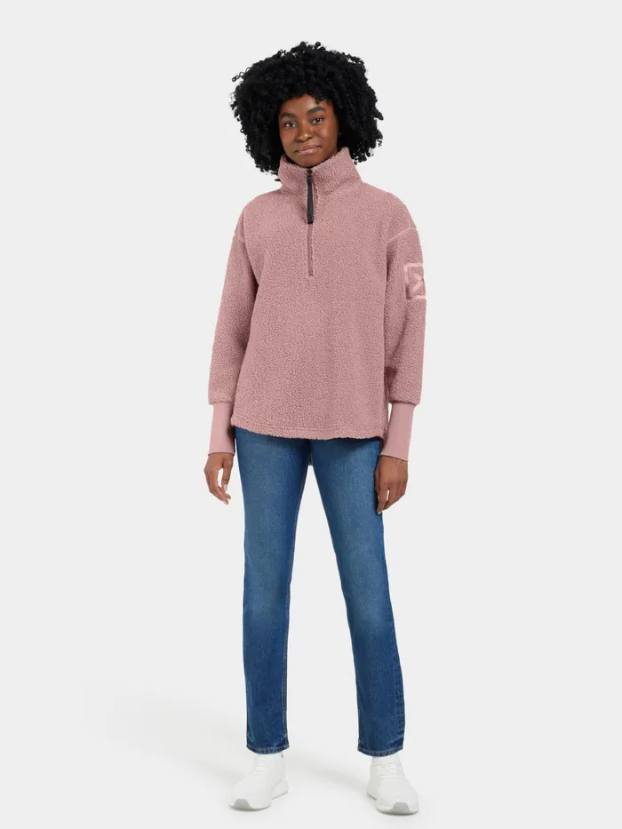 Women Monia Half Zip Faded Wine Didriksons Spring Jackets