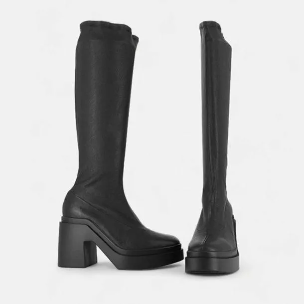 Women NALINI Stretch Black Clergerie Boots and High Boots