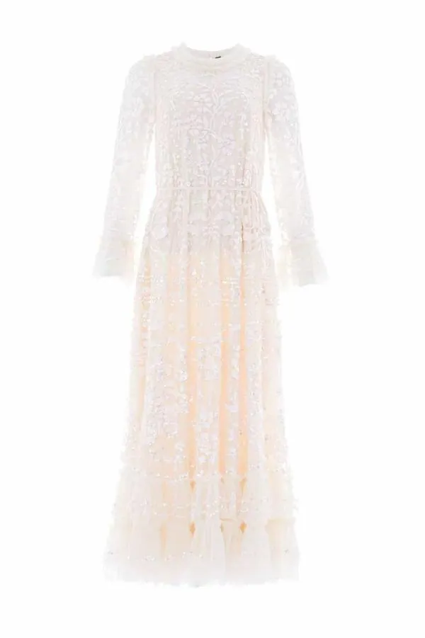 Women Needle and Thread Celia Long Sleeve Ankle Gown Champagne Women Needle and Thread Celia Long Sleeve Ankle Gown Champagne