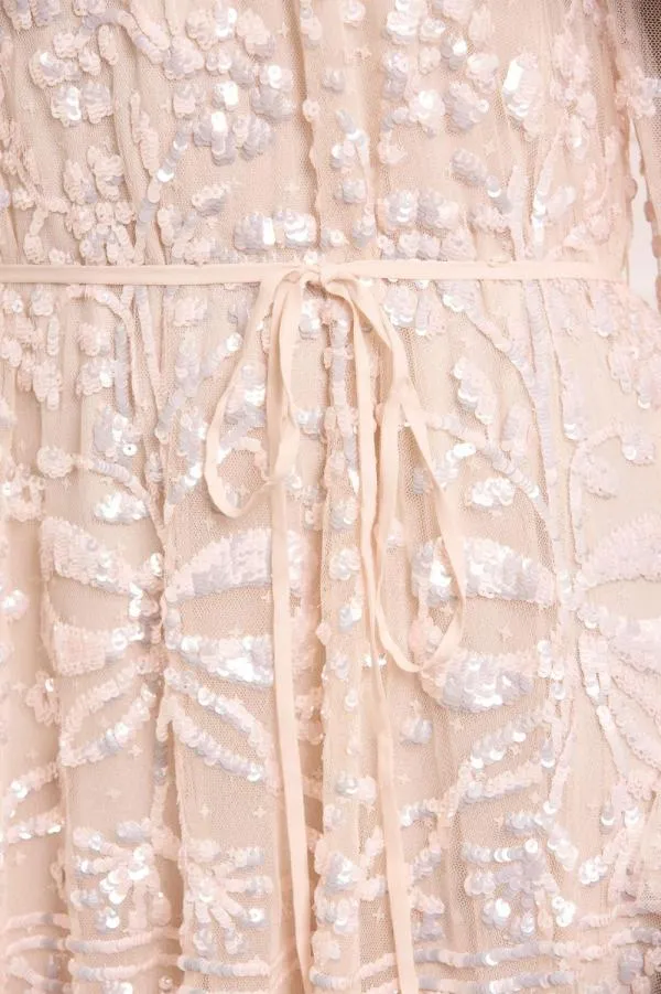 Women Needle and Thread Celia Long Sleeve Ankle Gown Champagne Women Needle and Thread Celia Long Sleeve Ankle Gown Champagne