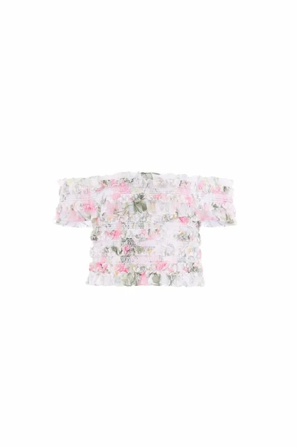 Women Needle and Thread Rose Chiffon Smocked OffShoulder Top Multi Women Needle and Thread Rose Chiffon Smocked OffShoulder Top Multi