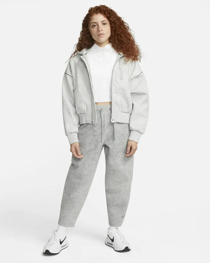Women Nike All Clothing Forward Bomber Jacket Light Smoke Greyheatheranthracitelight Smoke Grey