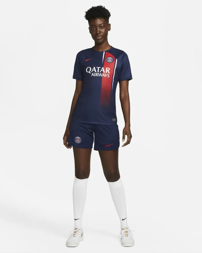 Women Nike All Clothing Paris SaintGermain 202324 Stadium Home Midnight Navyuniversity Reduniversity Red
