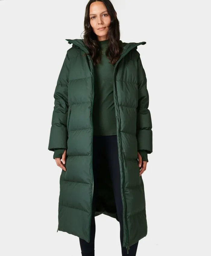Women Nimbus Down Parka Trek Green Sweaty Betty Coats and Jackets