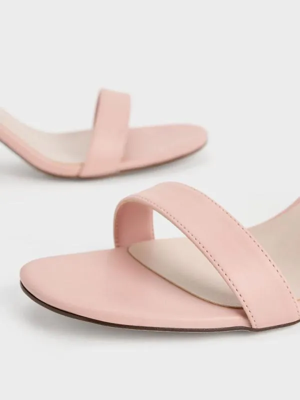 Women Oleana Clear Trapeze Heel Sandals 8211 Blush CHARLES and KEITH Heels