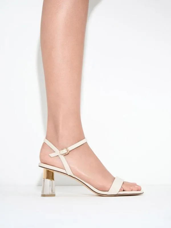 Women Oleana Clear Trapeze Heel Sandals 8211 Chalk CHARLES and KEITH Heels