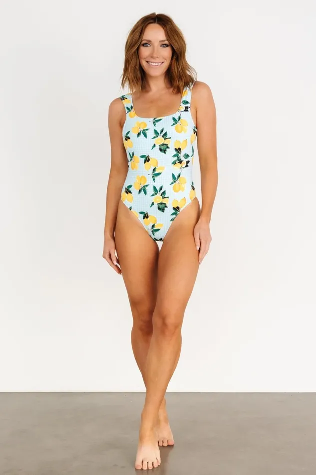 Women One Piece Baltic Born Bordeaux One Piece Blue Citrus Print