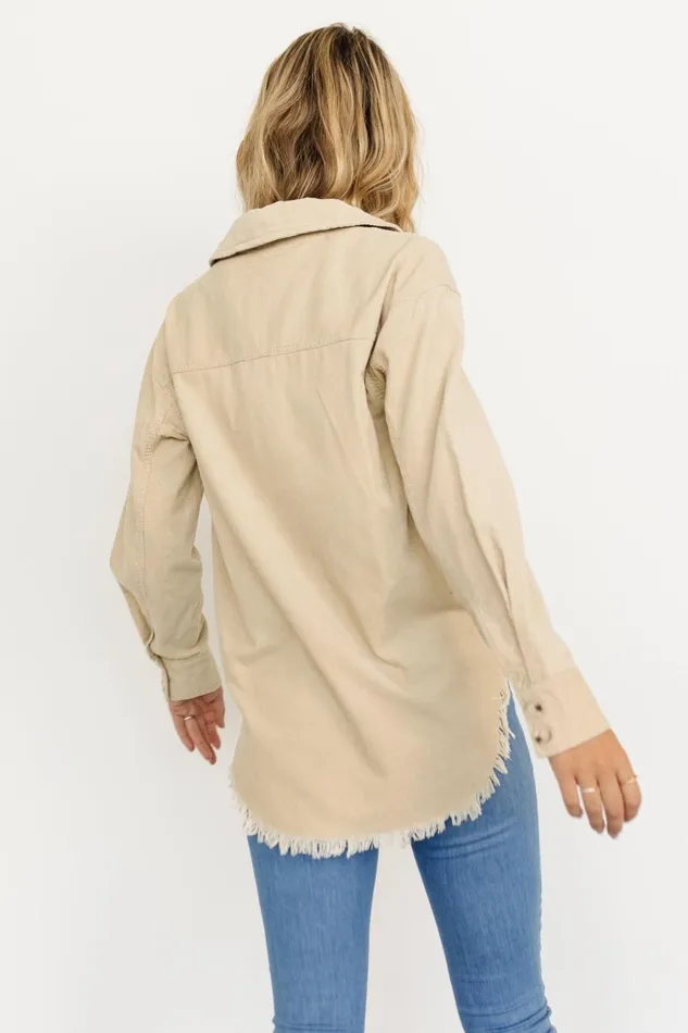 Women Outerwear Baltic Born Hector Half Zip Corduroy Top Natural