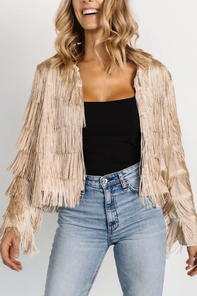 Women Outerwear Baltic Born Sheridan Fringe Jacket Champagne