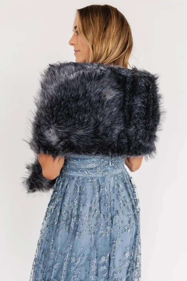 Women Outerwear Baltic Born Valerie Faux Fur Shawl Dark Gray Women Outerwear Baltic Born Valerie Faux Fur Shawl Dark Gray