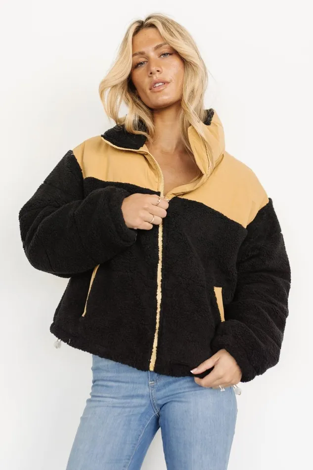 Women Outerwear Baltic Born Weekender Sherpa Puffer Jacket Khaki Black Women Outerwear Baltic Born Weekender Sherpa Puffer Jacket Khaki Black