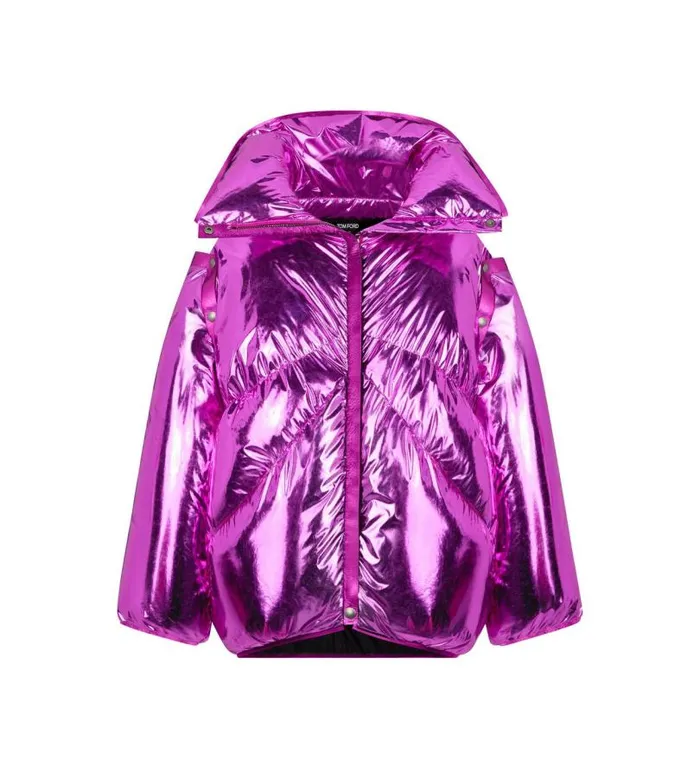 Women Outerwear Tom Ford Nylon Puffer With Detachable Sleeves Fuschia
