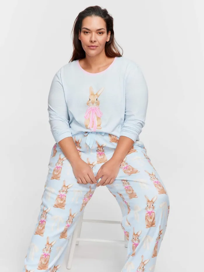 Women PA Plus Bow Bunny Bamboo Flannelette Classic Pj Pant Multi Peter Alexander Online Only Styles