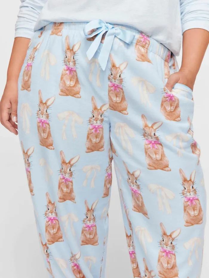 Women PA Plus Bow Bunny Bamboo Flannelette Classic Pj Pant Multi Peter Alexander Online Only Styles