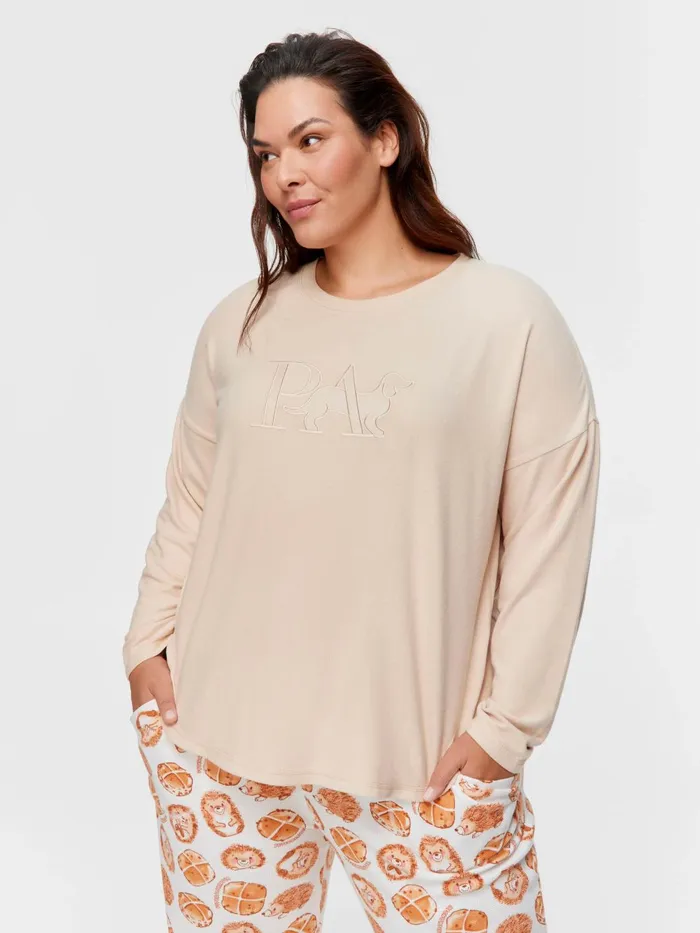 Women PA Plus Caramel Plush Logo Sweater Caramel Peter Alexander Tops