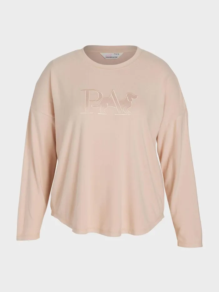 Women PA Plus Caramel Plush Logo Sweater Caramel Peter Alexander Tops