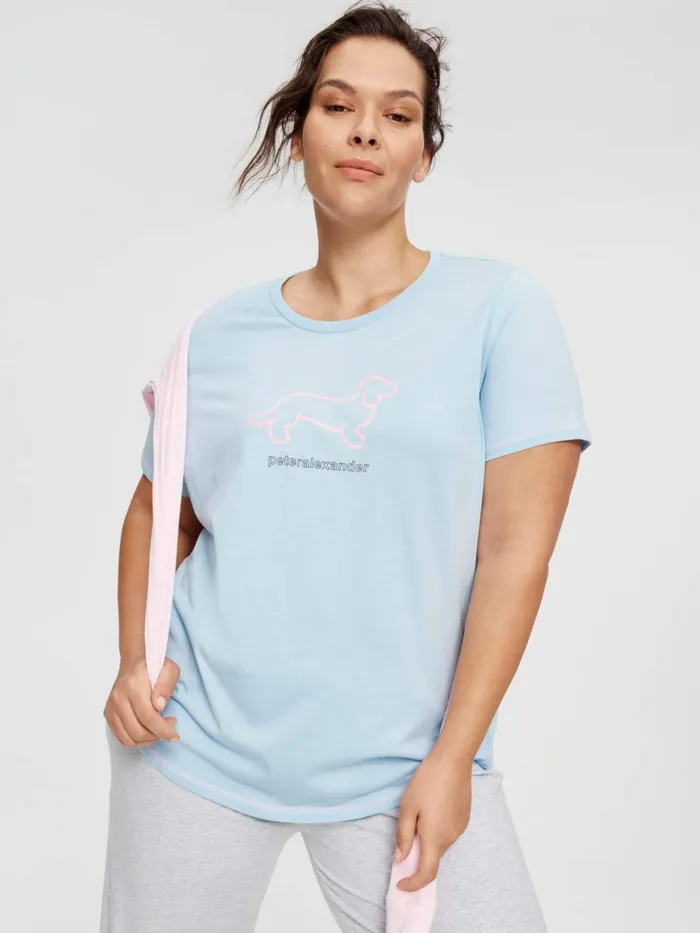 Women PA Plus Classic Penny Tee Pink Peter Alexander Classic Tops