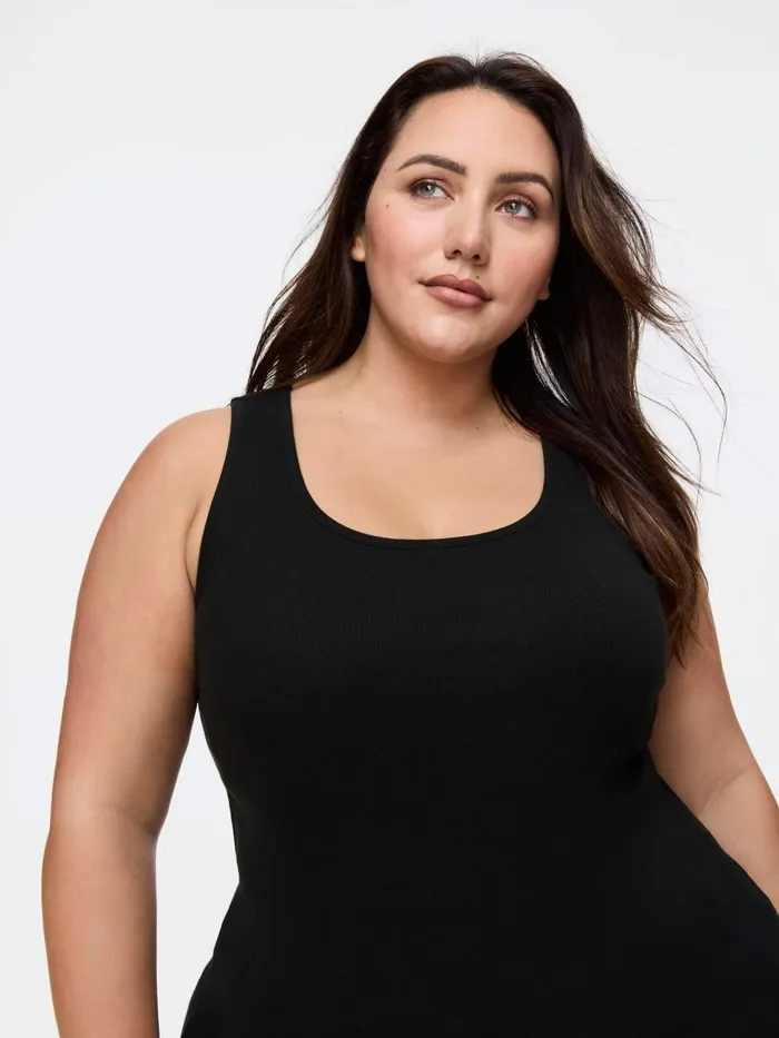 Women PA Plus Classic Tank With Shelf Bra Navy Peter Alexander Classic Tops