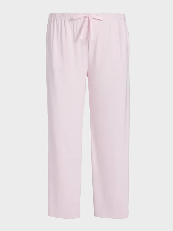 Women PA Plus Heart Pointelle Long Wide Leg Pj Pant Pink Peter Alexander Pants