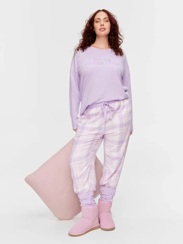 Women PA Plus Lilac Check Flannelette Legwarmer Pj Pant Multi Peter Alexander Online Only Styles Women PA Plus Lilac Check Flannelette Legwarmer Pj Pant Multi Peter Alexander Online Only Styles