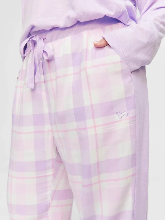 Women PA Plus Lilac Check Flannelette Legwarmer Pj Pant Multi Peter Alexander Online Only Styles