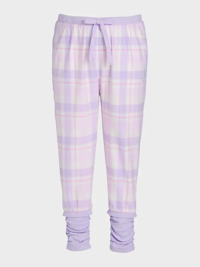Women PA Plus Lilac Check Flannelette Legwarmer Pj Pant Multi Peter Alexander Online Only Styles