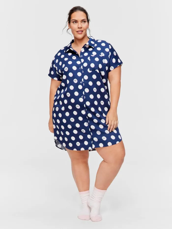 Women PA Plus Navy Spot Nightshirt Multi Peter Alexander Nighties